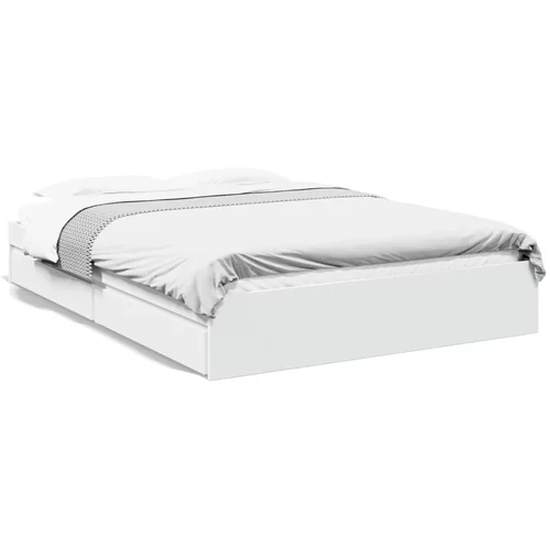  Okvir kreveta s ladicama bijeli 150 x 200 cm konstruirano drvo