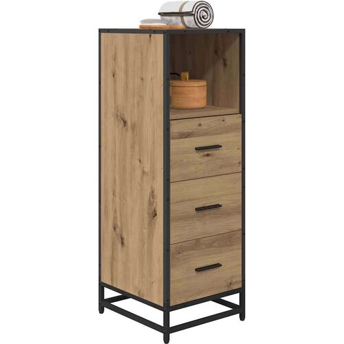 vidaXL Kopalniška omarica s predalom artisan hrast 35 x 37.5 x 100 cm Cene