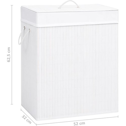 Ko&amp;scaron;ara za rublje od bambusa s 2 odjeljka bijela 100 L Slike