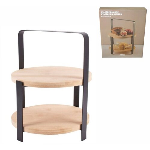 KB STOJALO ZA SLADICE 2 NIVOJA BAMBOO IN KOVINA 26,5 x 21,5 CM, (21211531) Cene