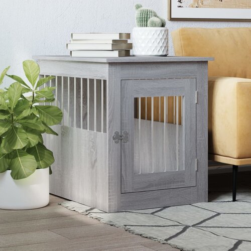 vidaXL Boks za psa siva sonoma 55x75x65 cm inženirski les Cene