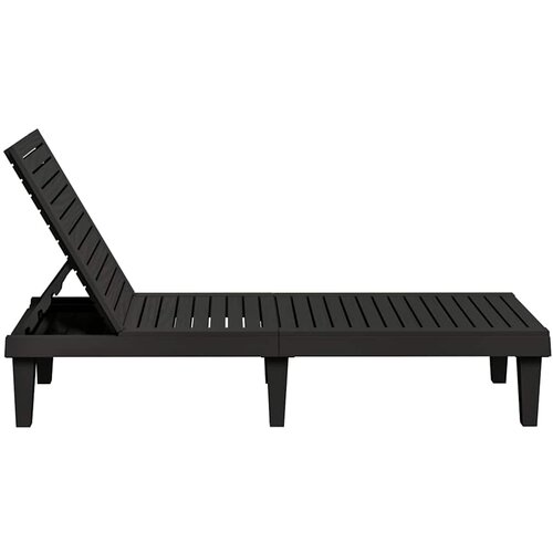  Ležaljke za sunčanje 2 kom crne 155x58x83 cm od polipropilena Slike