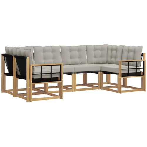 vidaXL Zunanja garnitura za sedenje 6 pcs Bela in svetlo siva, (5000281021) Cene