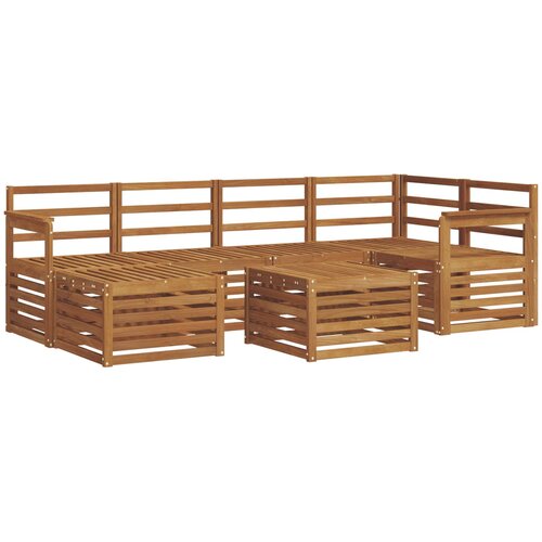  Set vanjskih sofa 7 kom. Prirodna Poliester 59 x 59 x 37 cm Slike