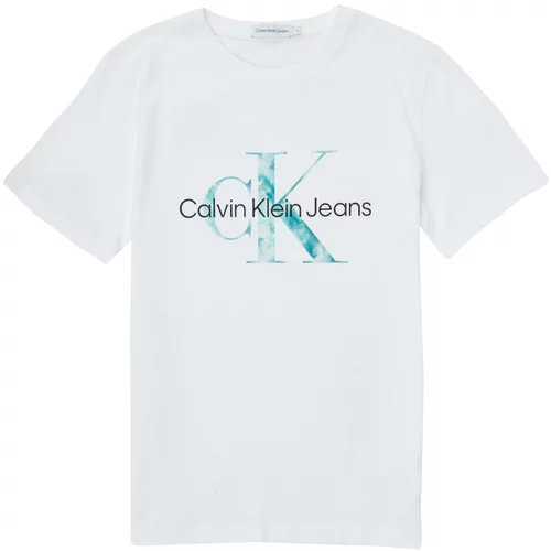 Calvin Klein Jeans Majice s kratkimi rokavi MONOGRAM LOGO T-SHIRT Bela