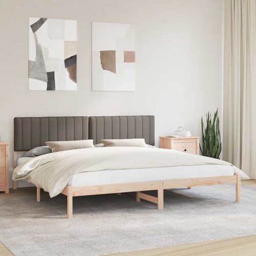  Krevetni okvir s tapiciranim uzglavljem Sivo-smeđa 200 x 200 cm Cijene