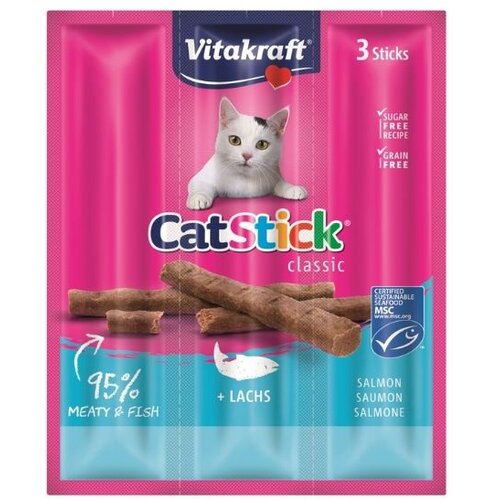 Vitakraft Pribolj&amp;scaron;ek Cat Stick losos/postrv 3 kos Slike