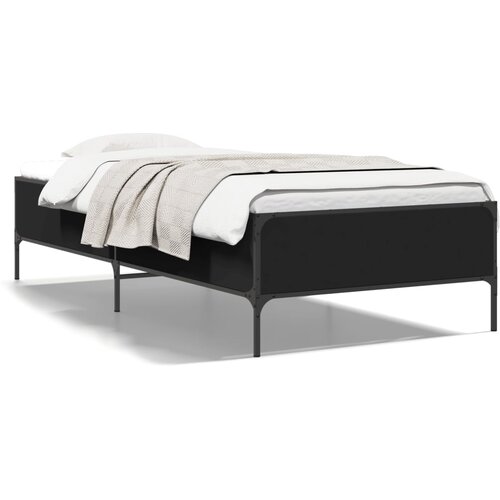 vidaXL Okvir za krevet crni 75 x 190 cm od konstruirano drvo i metal Cene