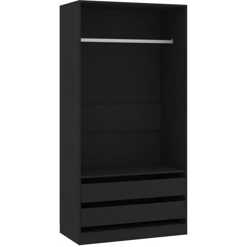 vidaXL Garderobna omara črna 100x50x200 cm iverna plošča, (20622980) Cene