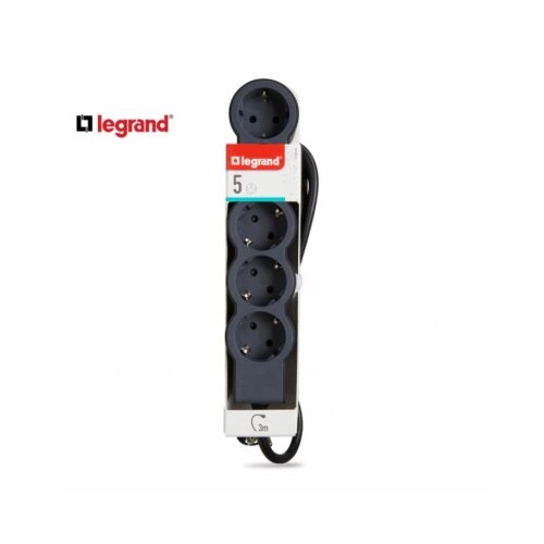 Legrand 694564 produžni blok 5X2P+E 3M (crna/t.siva) Slike