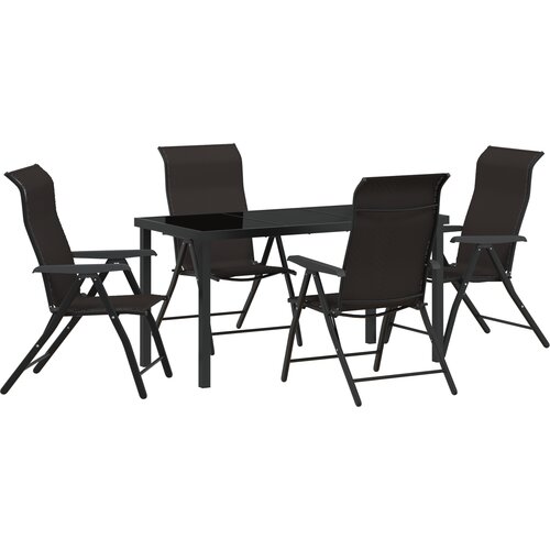 vidaXL Set od 5 dijelova za objedovanje u vrtu crni Poli Rattan Cijene