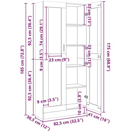 Vitrina bijela 82,5 x 30,5 x 185 cm konstruirano drvo Slike
