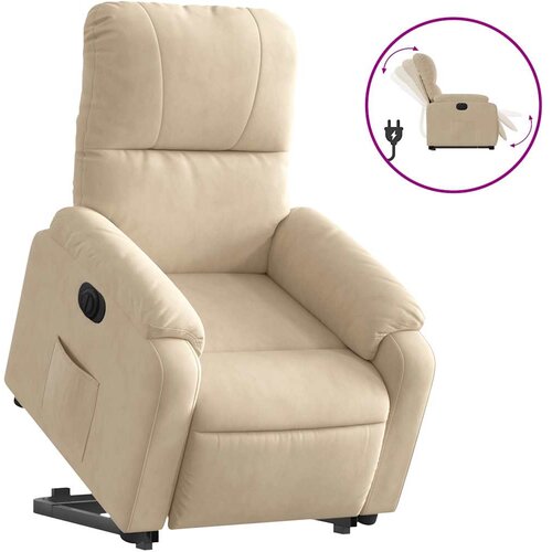 Maison Chic Električni naslanjač - Relax naslanjač s funkcijo vstajanja krem mikrovlakna, (22061400) Cene