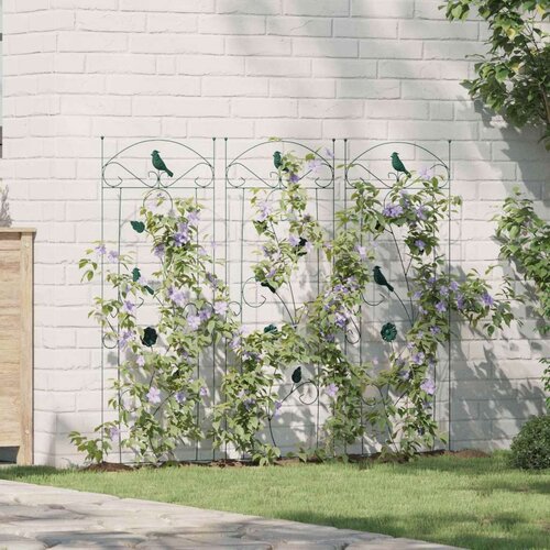  Vrtna Ograda Re&scaron;etkasti 3 pcs Zelena 112 x 40 cm Čelik Cijene