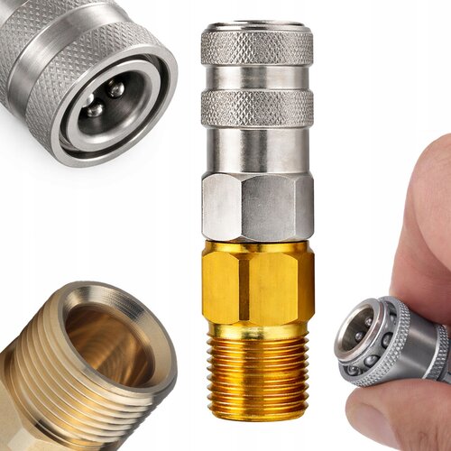 Rosfix Quickconnect M22 INOX Socket Quick Connector – Nerjaveče Jeklo, M22 Zunanji Navoj, 150 Bar, 60°C | Za Visokotlačne Čistilnike, (5000222871) Cene