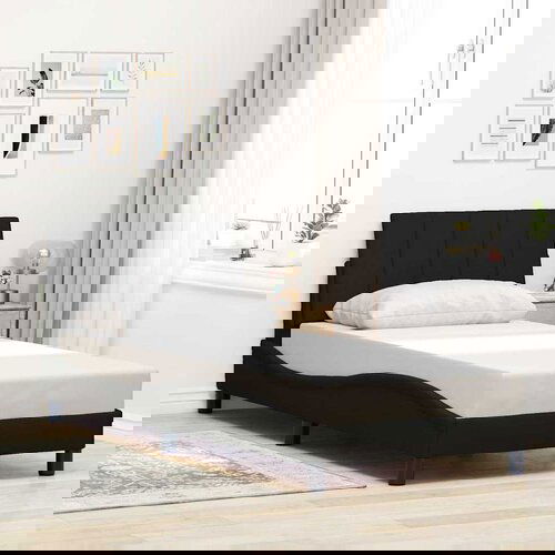 VidaXL Okvir za krevet bez madraca crni 80x200cm od tkanine Slike