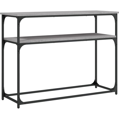  Konzolni stol siva boja hrasta 100x35,5x75 cm konstruirano drvo Slike
