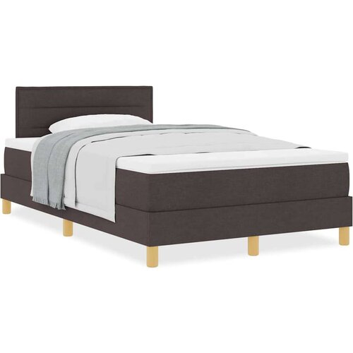  Boxspring krevet s madracem Tamno smeđa 120 x 190 cm tkanina Slike