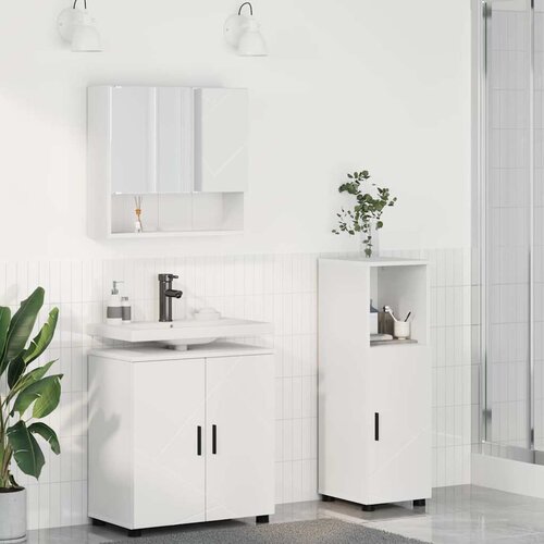  Set namje&scaron;taja za kupaonicu Zidne s pohranom 3 pcs Bijelo Cijene
