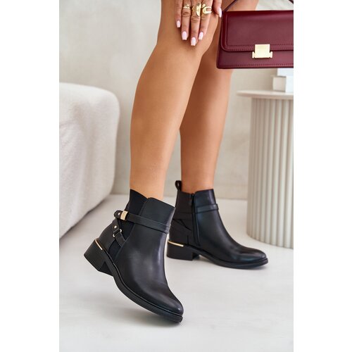 PH2 Women Boots Insulated With Decorative Straps Black Kikirra Slike