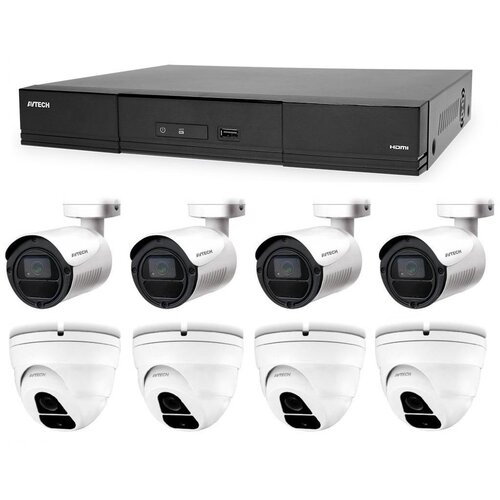 Avtech Komplet kamer 1x NVR AVH1109, 4x 2MPX IP Bullet kamera DGM2103SV in 4x 2MPX IP Dome kamera DGM2203SVSE + 8x UTP kabel 1x RJ45 - 1x RJ45 Cat5e 15m!, (20653025) Cene