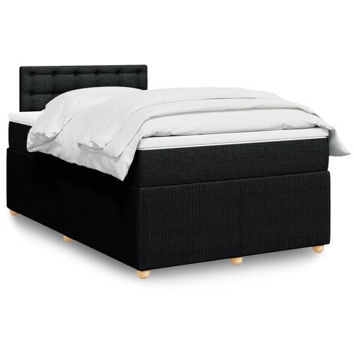 VidaXL Krevet box spring s madracem crni 120 x 190 cm od tkanine Slike