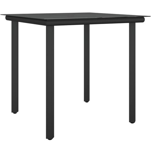  5-dijelni vrtni blagovaonski set s jastucima poliratan i čelik Smeđa Dužina stola 80 cm Slike