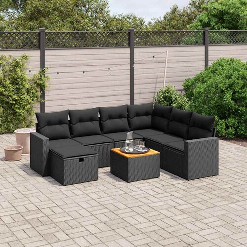  8-dijelni set vrtnih sofa od poliratana s jastucima crni Crna 65.5 x 62 x 69 cm Cene