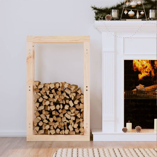 VidaXL Stojalo za drva 60x25x100 cm trdna borovina Slike