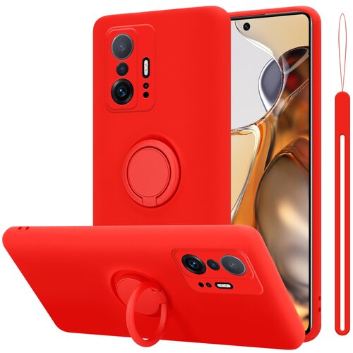  Ohišje, združljiv s Xiaomi v tekoči rdeči barvi - zaščitni pokrov iz fleksibilnega silikona TPU z obročem, (20603337) Cene