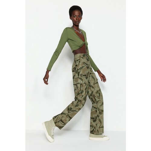 Trendyol Pants - Green - Straight Cene