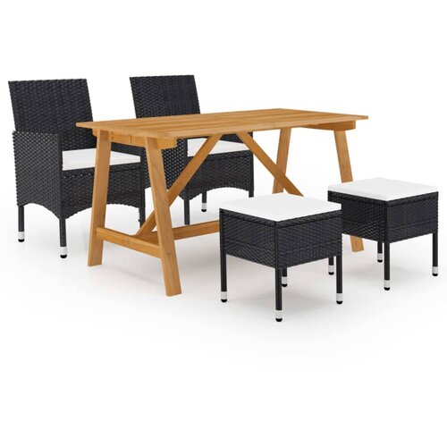 vidaXL 5-dijelni vrtni blagovaonski set crni Cene
