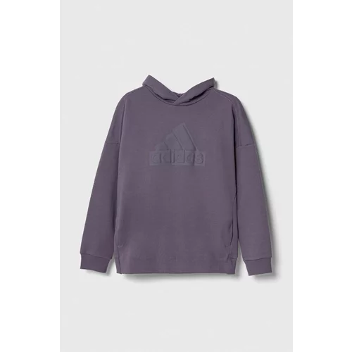 Adidas Otroški pulover vijolična barva, s kapuco