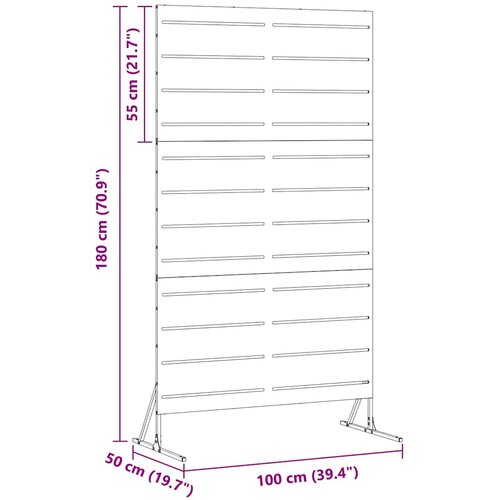  Zaslon za privatnost 100 x 50 x 180 cm Čelik Maslinastozelena Slike