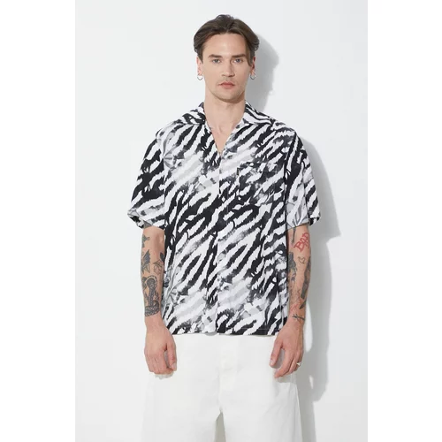 Aries Košulja Hibiscus Hawaiian Shirt za muškarce, boja: crna, regular, s klasičnim ovratnikom, SUAR40108X