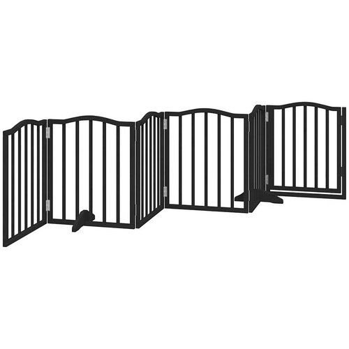  Vrata za pse s vrata&amp;scaron;cima 6 panela sklopiva 300 cm drvo topole Crna 50 x 60 x 2 cm Slike