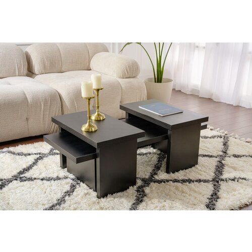 Hanah home stočić za dnevnu sobu sanctuary - wood black wood black coffee table Slike