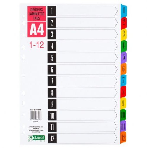 Levia Pregradni karton a4 1-12 kartonski+pvc jeziček *009131 Slike