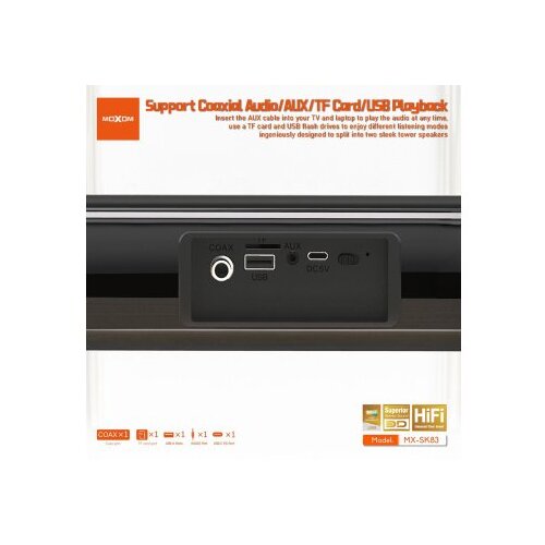 Moxom mx-sk83 sound bar crni zvucnik bluetooth ( ZV1252 ) Cene