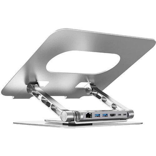 Unitek Adjustable laptop stand + USB-C HDMI hub D1109B01 PD 100W Slike