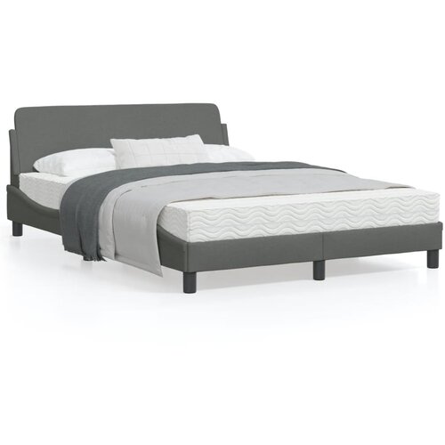 vidaXL Posteljni okvir z vzglavjem temno siv 140x200 cm blago Cene