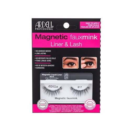 Ardell magnetic Faux Mink 817 nijansa Black darovni set umjetne trepavice Magnetic Faux Mink 817 1 kom + tekući gel za magnetske umjetne trepavice Magnetic Liquid Liner 2,5 g Black Cijene