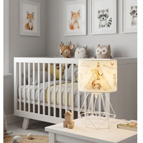  Dečija stona lampa KIDS ROOM 1xE27/60W/230V, prečnik 18 cm, sa motivom životinjica Slike