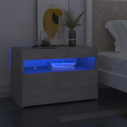  Noćni ormarić LED 2 kom siva boja betona 60x35x40 cm od iverice Cijene