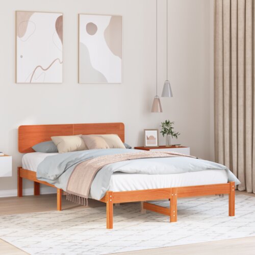  Krevet s uzglavljem Vosak smeđa 120x200 cm Čvrsta borovina Cijene