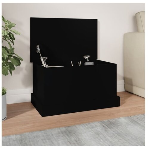  Kutija za pohranu crna 50 x 30 x 28 cm od konstruiranog drva Cijene