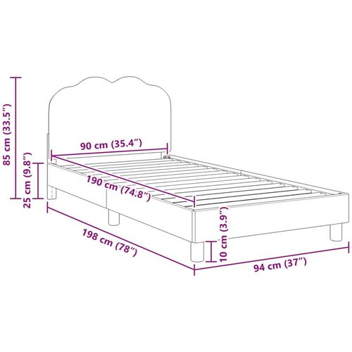  Okvir za krevet Svijetlo siva 90 x 190 cm Vuna Slike