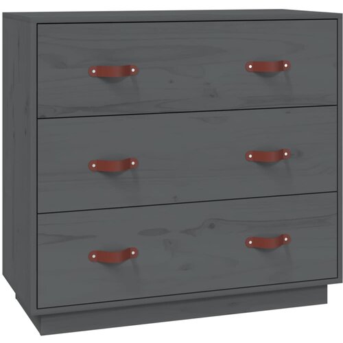  Komoda siva 80 x 40 x 75 cm od masivne borovine Slike
