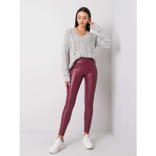 RUE PARIS Leggings-RV-LG-6007.11-dark red Cene
