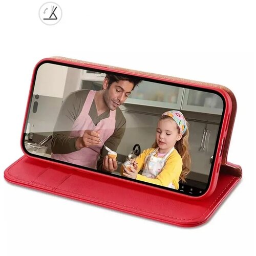 Dux ducis Hivo kožna torbica novčanik za Apple iPhone 15 Pro crvena Slike